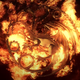 The Targaryen family crest of a three-headed dragon looms before a jet of fire.
